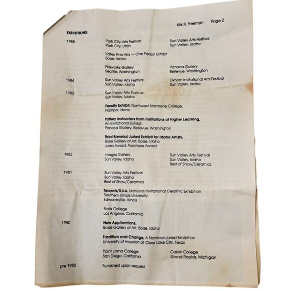 Signed Kirk Freeman Polychrome Ceramic Vase Studio Art Pottery Post-Modern 7"x5" - Picture 9 of 11